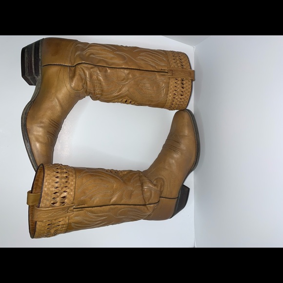 Baron Collection Dingo Western Cowboy Boots made in Spain Mens size 11.5 tan - Picture 11 of 16